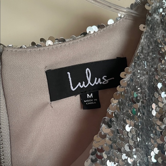 Lulu's Shimmering Silver Sequin Mini Dress - Picture 2 of 13